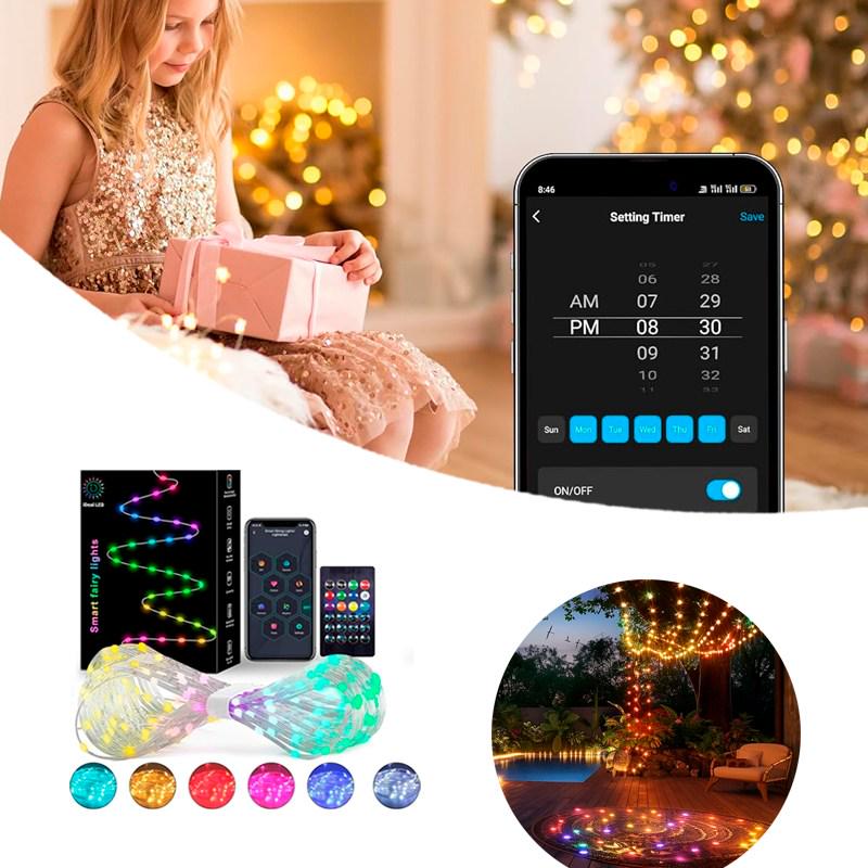 Гірлянда розумна RGB USB Bluetooth 100 Led керування смартфоном та пультом 10 м - фото 5