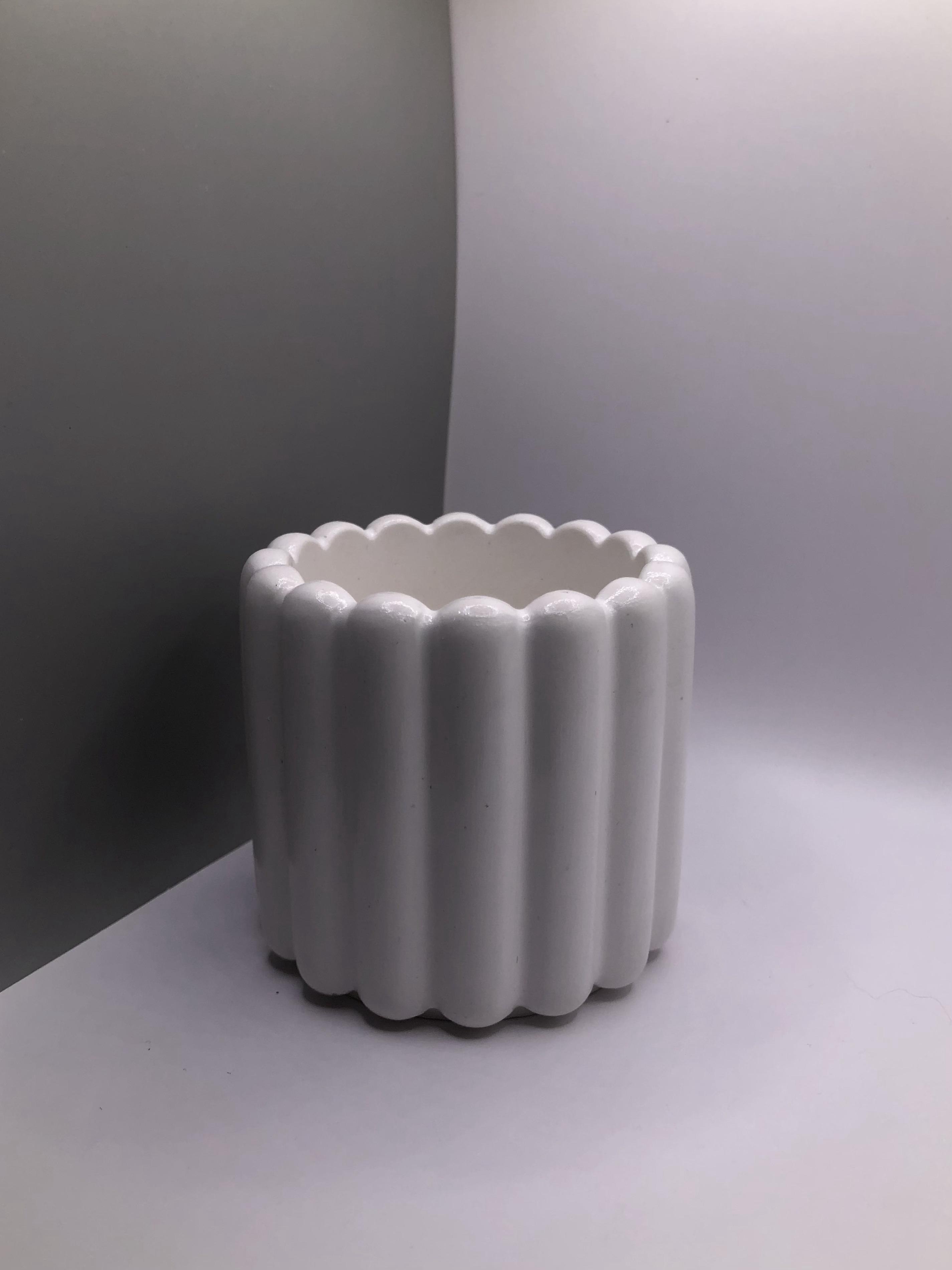 Кашпо гипсовое Савоярди для свечей и растений 7 см Белый - фото 2