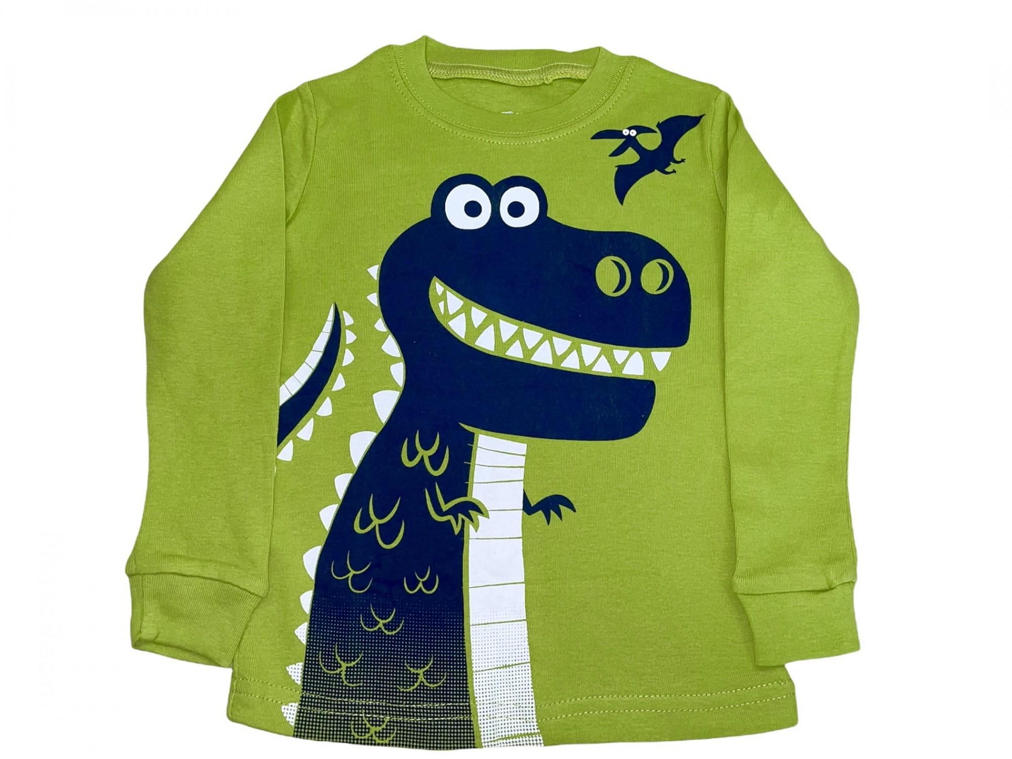 Пижама для мальчика динозавр 92 см Зеленый (24175732) - фото 2 Пижама для мальчика динозавр 92 см Зеленый (24175732) - фото 2