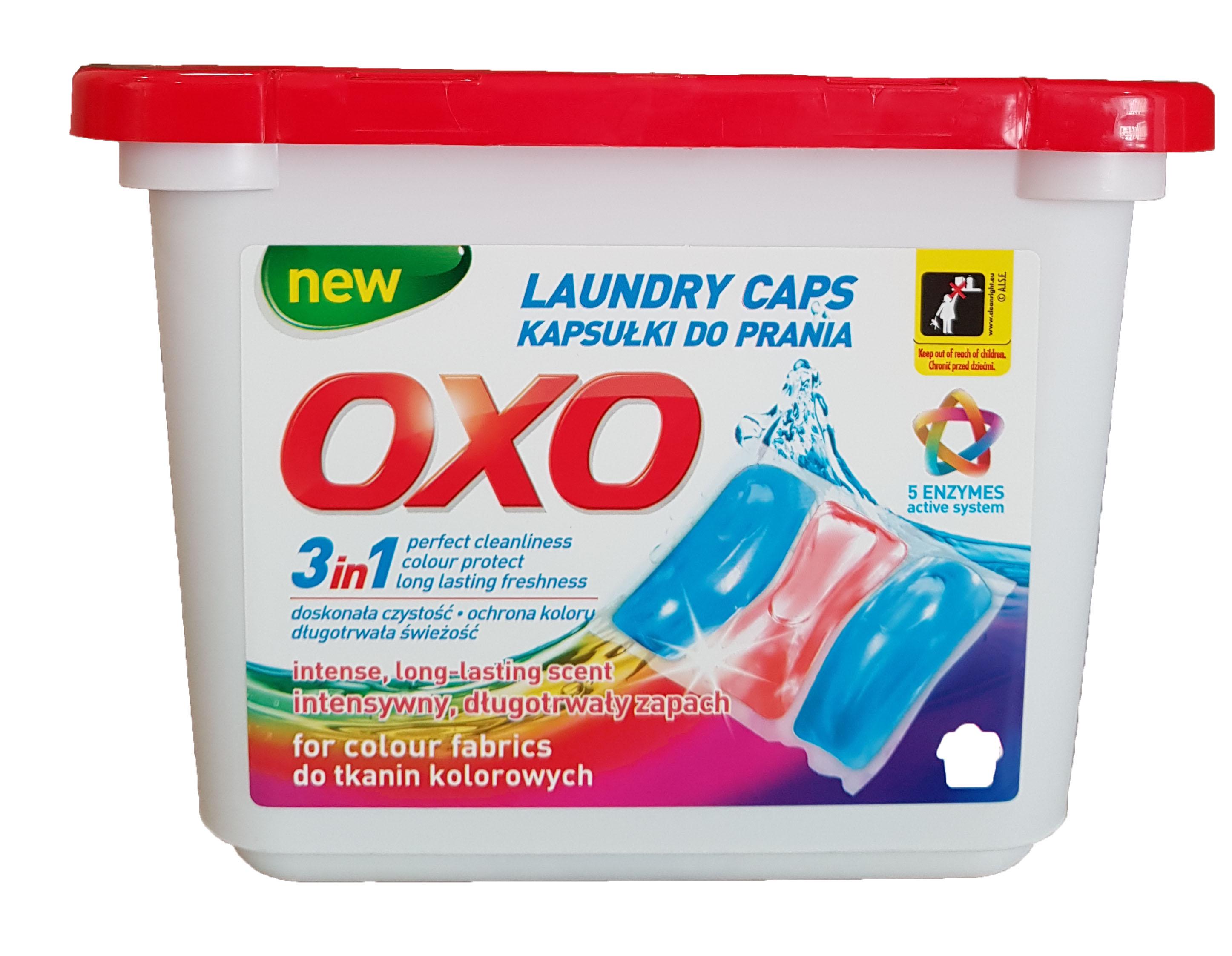 Капсулы для стирки цветных вещей OXO 3в1 20 шт.