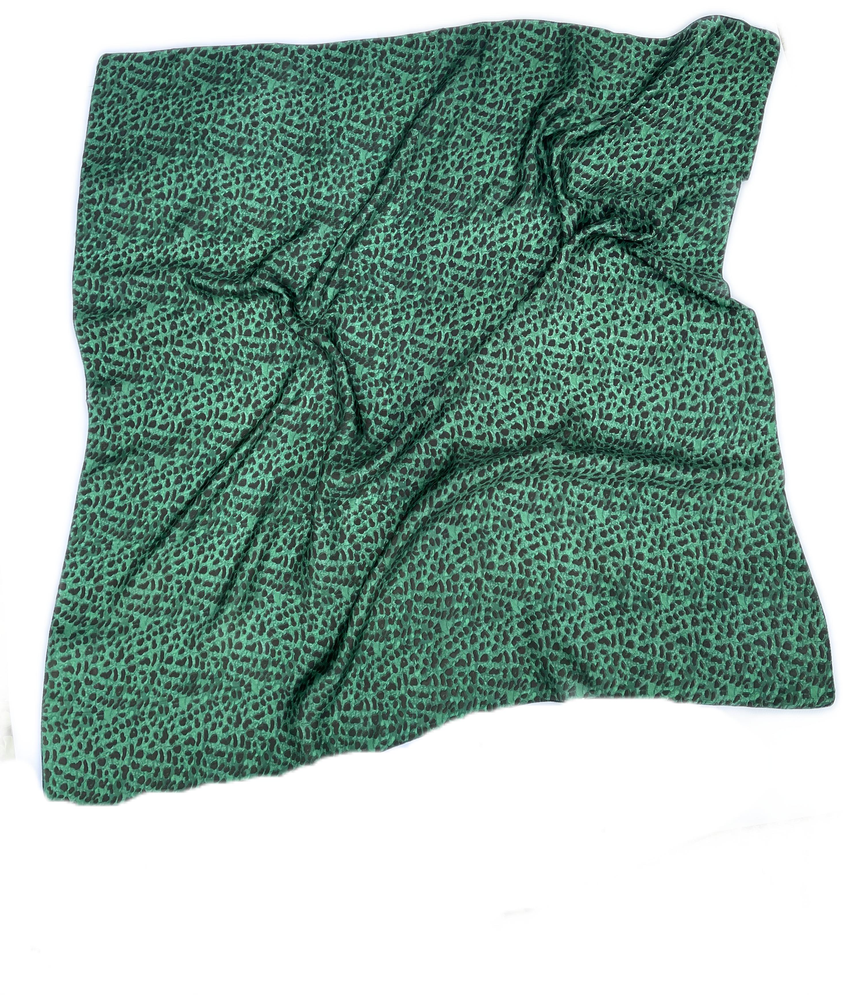 Натуральный шелковый платок Silk Route 100х100 см Зеленый (716)