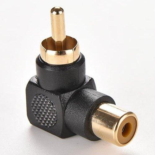 Штекер угловой SUNROZ RCA-гнездо RCA RCA M/F (A48401)