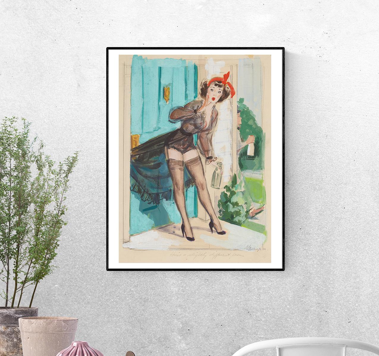 Постер Нет молока сегодня. Роберт Кэмп формат А-5 (pin_up010149_Poster)