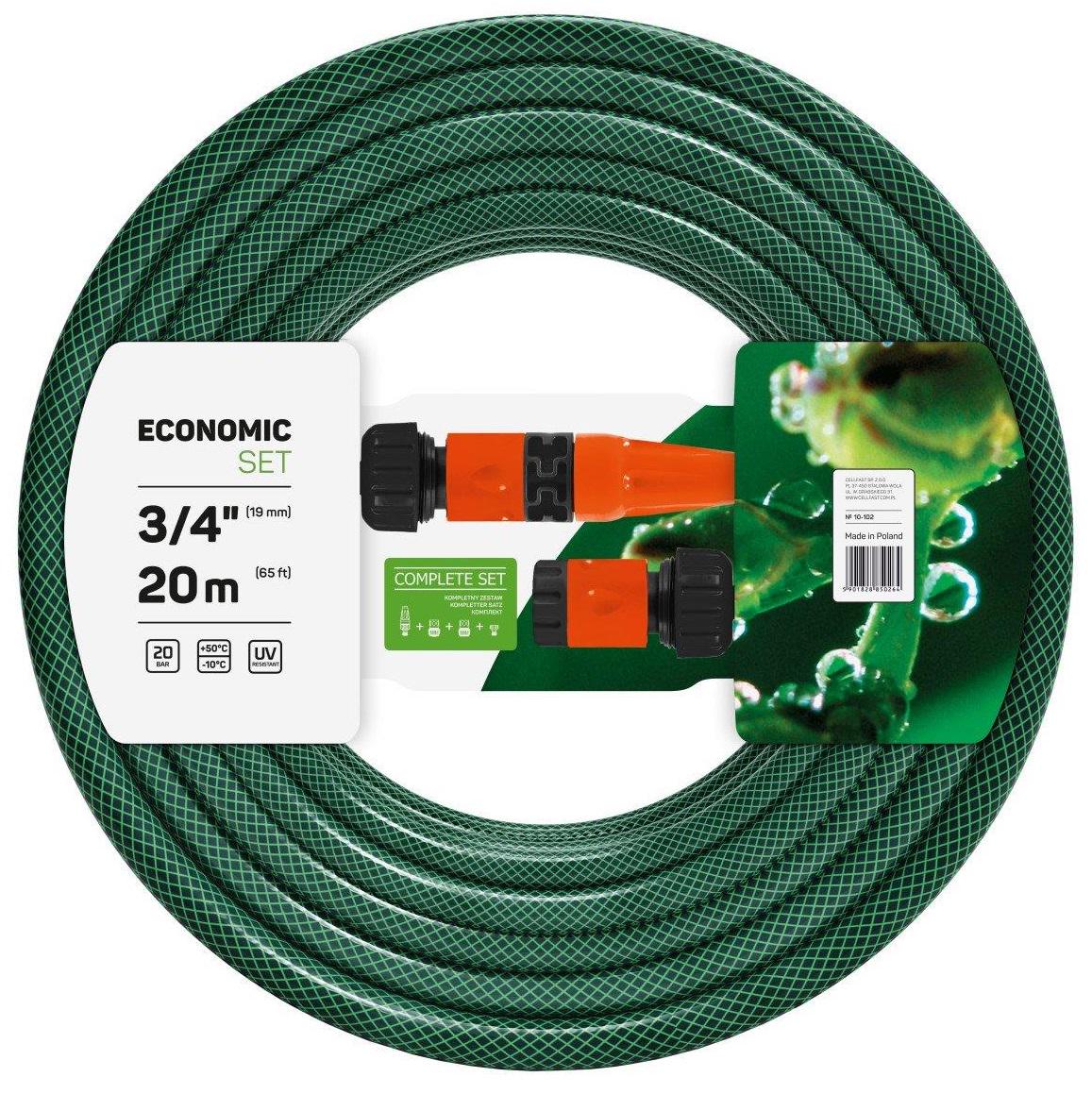 Набір для поливу Cellfast Economic 3/4" 20 м + комплект з'єднувачів (10-102)