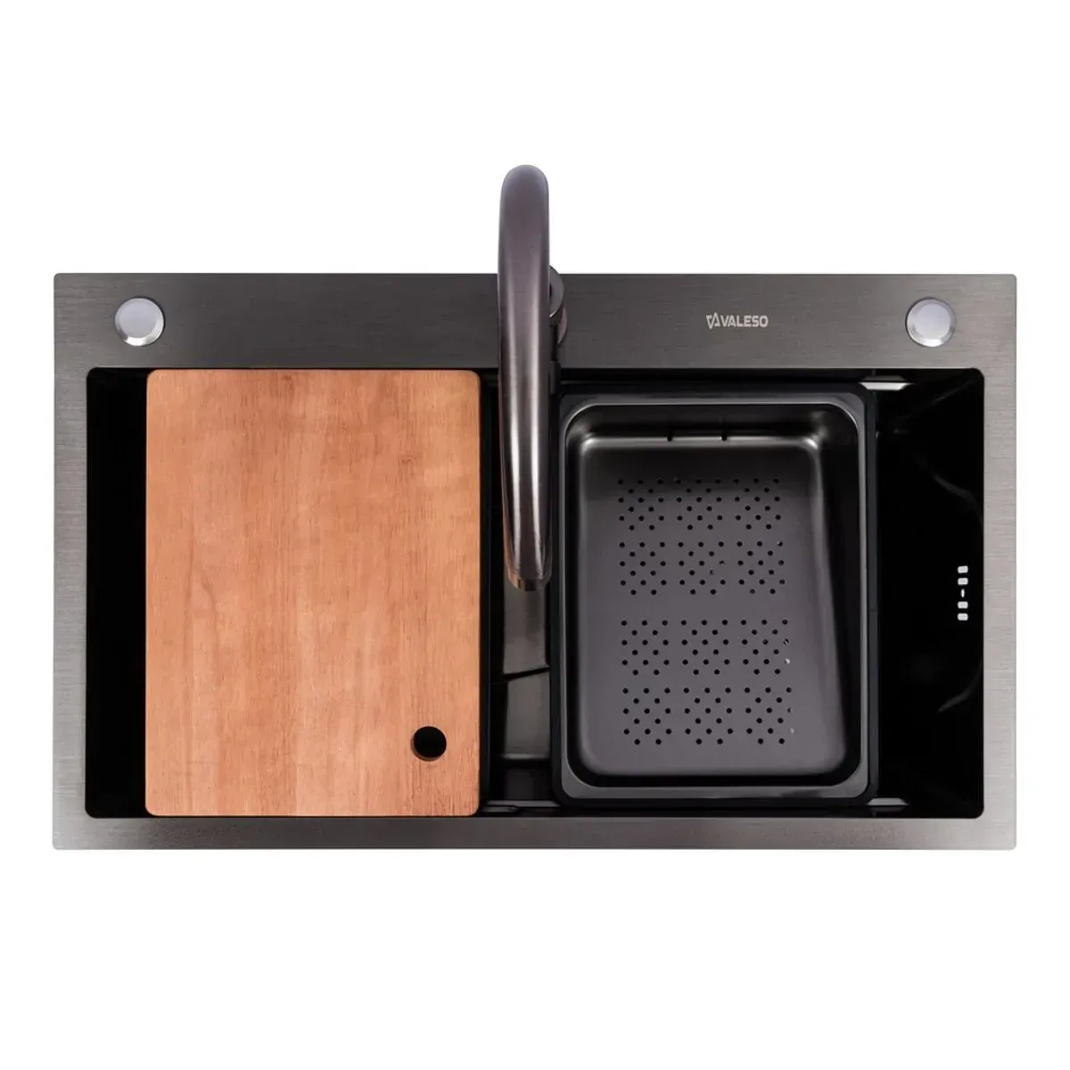 Мойка для кухни из нержавеющей стали Valeso Handmade Work station CM B PVD 3,0/0,8 мм 75x46 см Черный (36693100)
