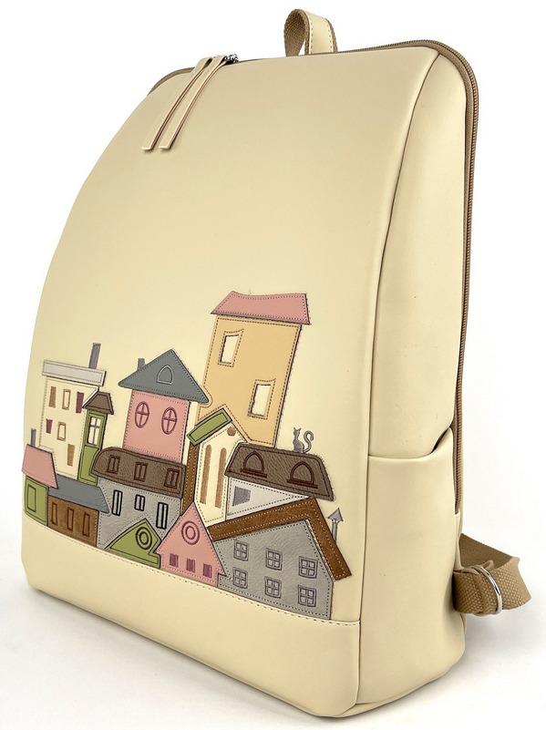 Міський рюкзак жіночий Alba Soboni 240009 з кишенею для ноутбука 15,6" Бежевий