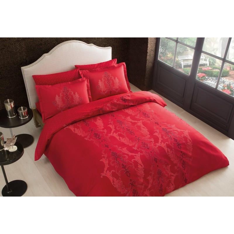Постільна білизна TАС Delux Mauna kirmizi v04 сімейний Червоний (svt-2000022207324)