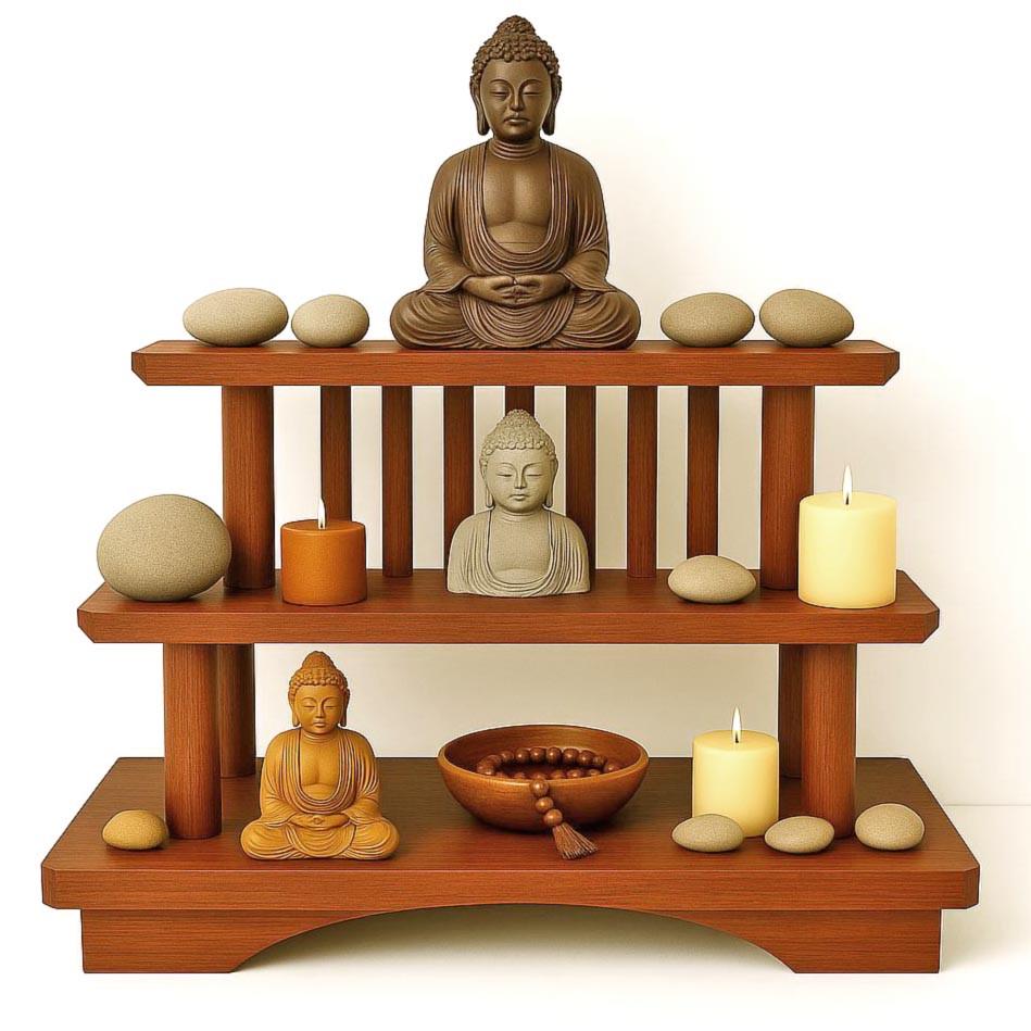 Вівтар для медитації з дерева Чандралі Охра (ЛАТ-009204)