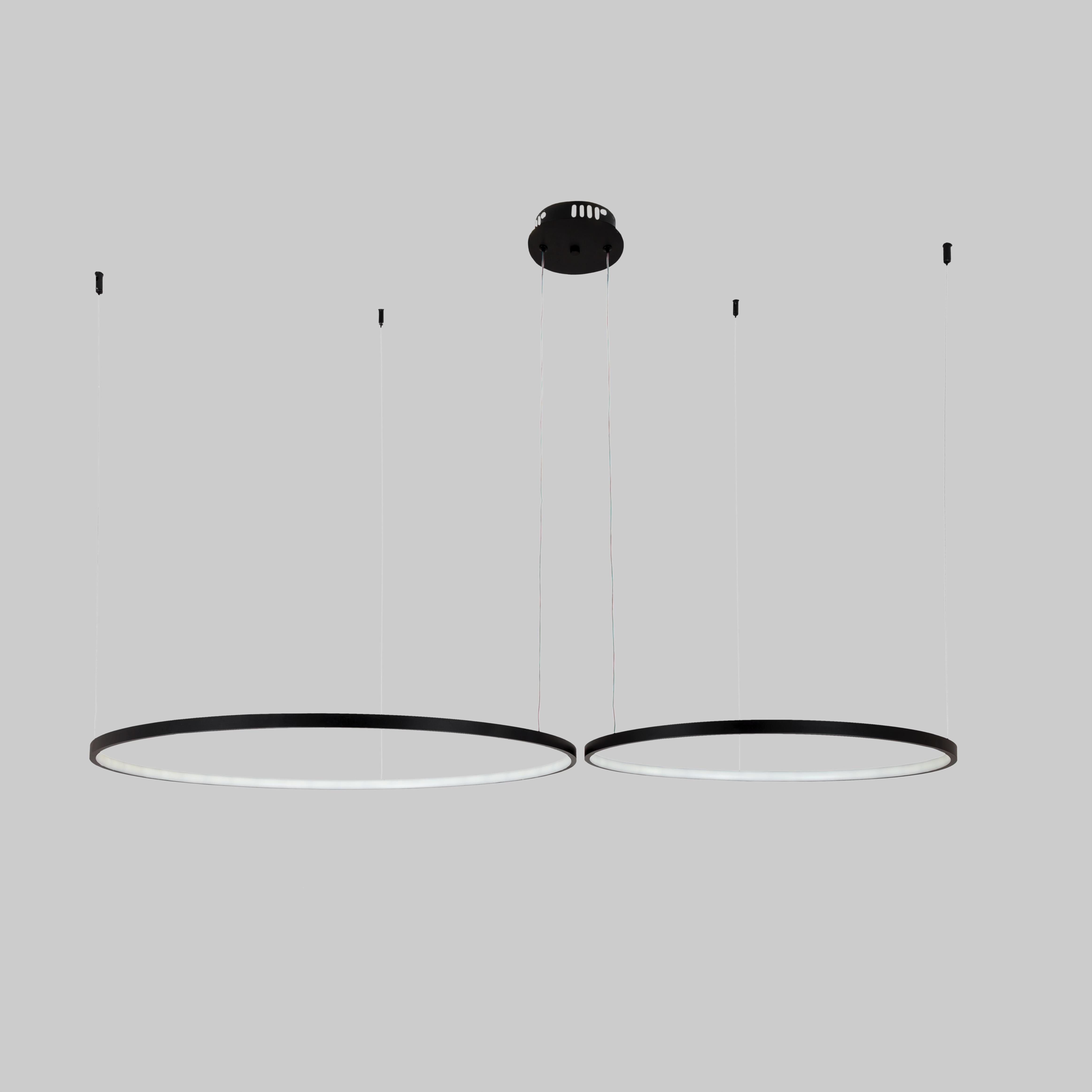 Люстра Circle светодиодная в виде двух колец 60/80 см Черный (52-9832-2B BLACK LED (600/800))