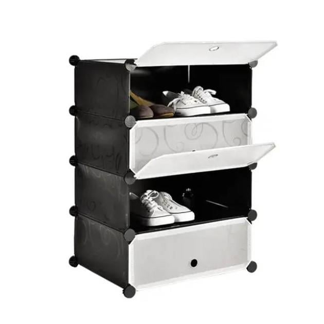 Шафа пластикова для взуття на 4 секції 37х37х73 см (17026) - фото 2