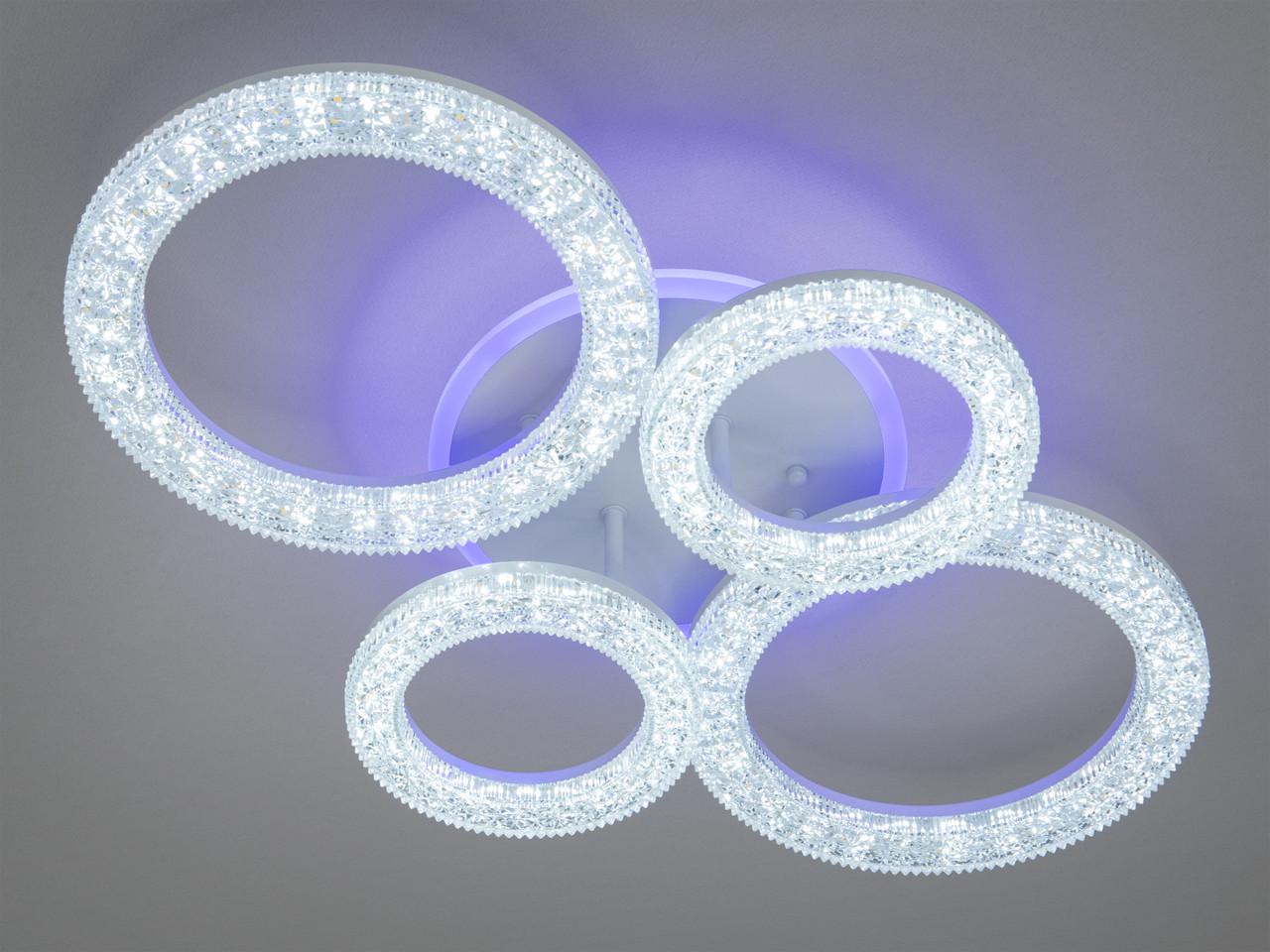 Люстра LED в спальню з пультом 2203-2+2WH-LS 75W на 11м2 Білий (2462621366)
