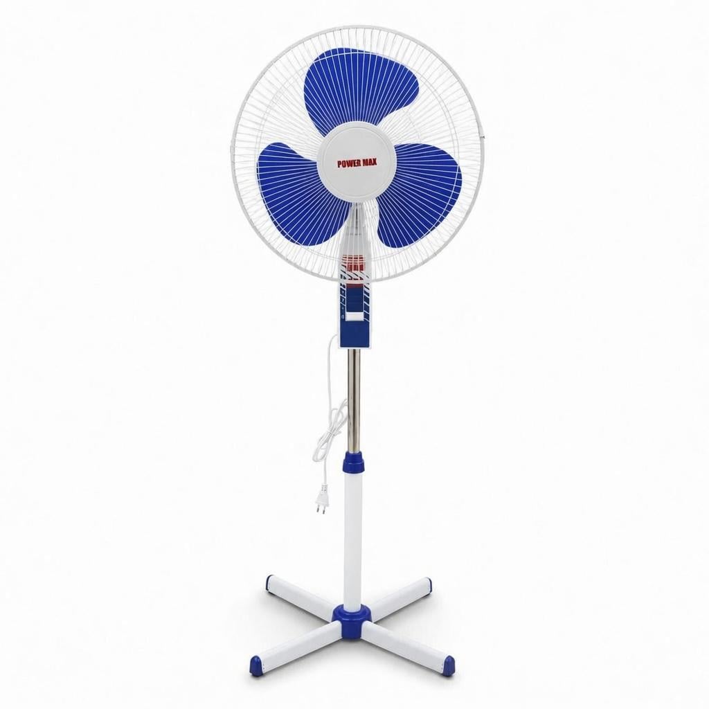 Вентилятор напольный POWER MAX FS40-5 16" 40W с 3 скоростями Белый/Синий (M1116)