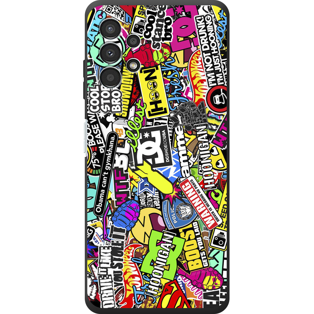 Чехол BoxFace Samsung Galaxy A13 4G (A135) Multicolored Inscriptions Черный силикон (44331-up880-44334)