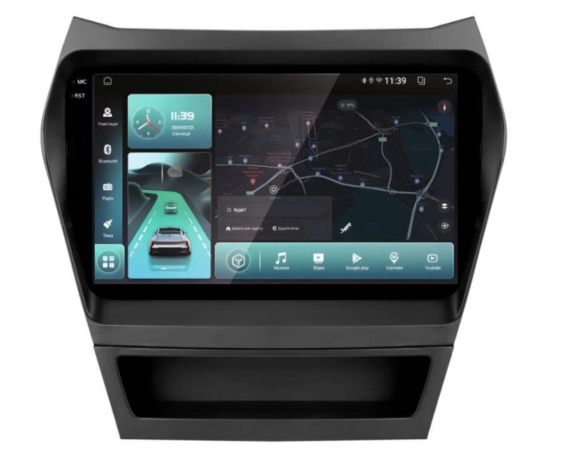 Штатная магнитола DriveX UA-01 9" 2K 4/64Gb Hyundai Santa Fe 3 2013-2016 C 9"