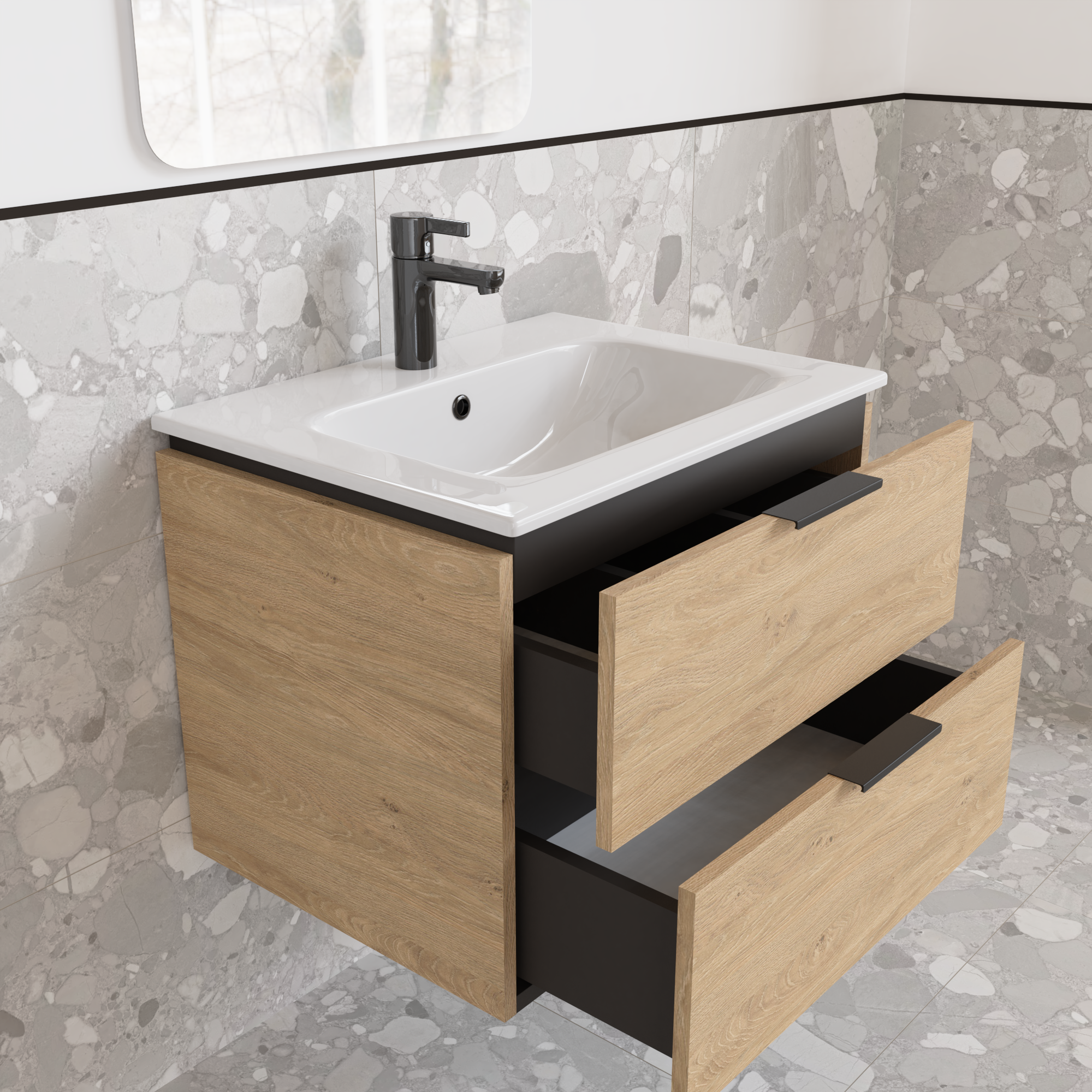 Тумба подвесная с раковиной MVK Vostok Icon 60 В2 600х450х530 мм Дуб каменный (p260db) - фото 3 Тумба подвесная с раковиной MVK Vostok Icon 60 В2 600х450х530 мм Дуб каменный (p260db) - фото 3