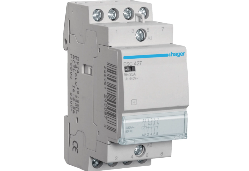 Контактор модульный Hager 25A 2NO+2NC 230B AC (ESC427)