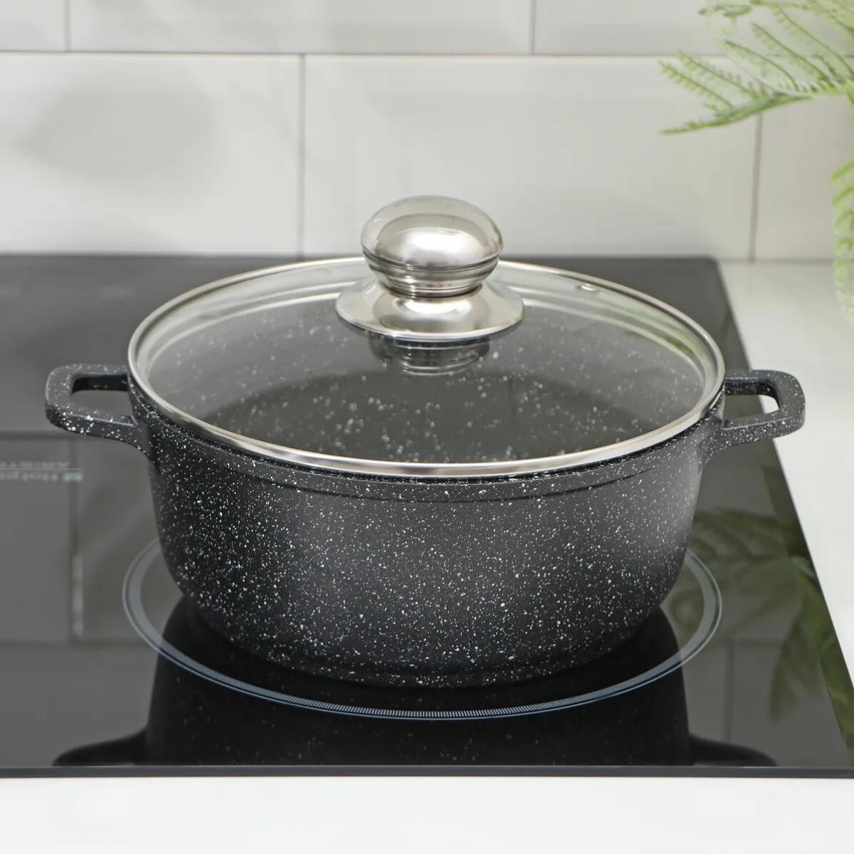 Кастрюля Styleberg 3023 ST 24х11,5 см 4,2 л с гранитным покрытием и стеклянной крышкой (ML-05261) - фото 3 Кастрюля Styleberg 3023 ST 24х11,5 см 4,2 л с гранитным покрытием и стеклянной крышкой (ML-05261) - фото 3