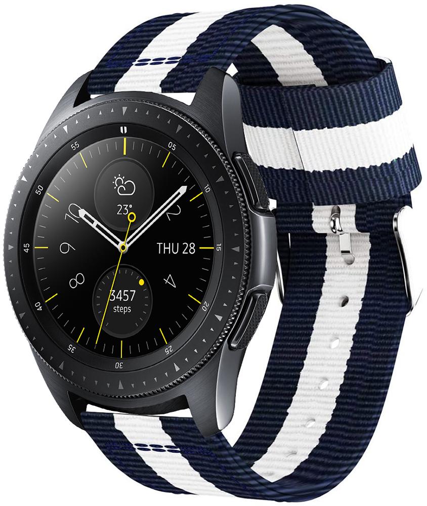 Ремінець тканинний Canvas для Galaxy Watch 42 мм Blue/White (20529)