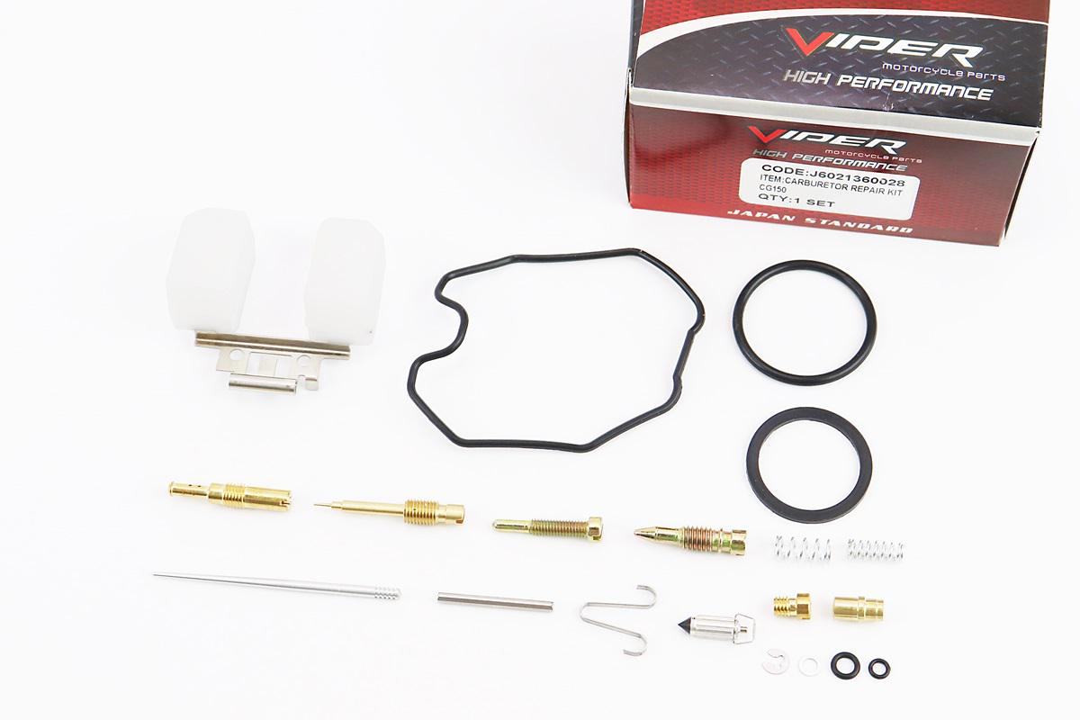 Ремонтный комплект карбюратора к мотоциклу Viper V150A 125–150cc с поплавком 18 деталей (207270)