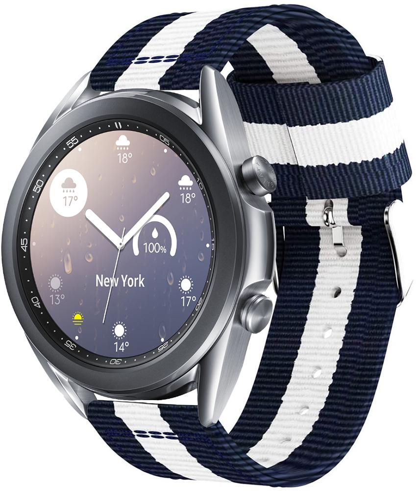 Ремешок тканевый Canvas для Galaxy Watch 3 41 мм Blue/White (20534)