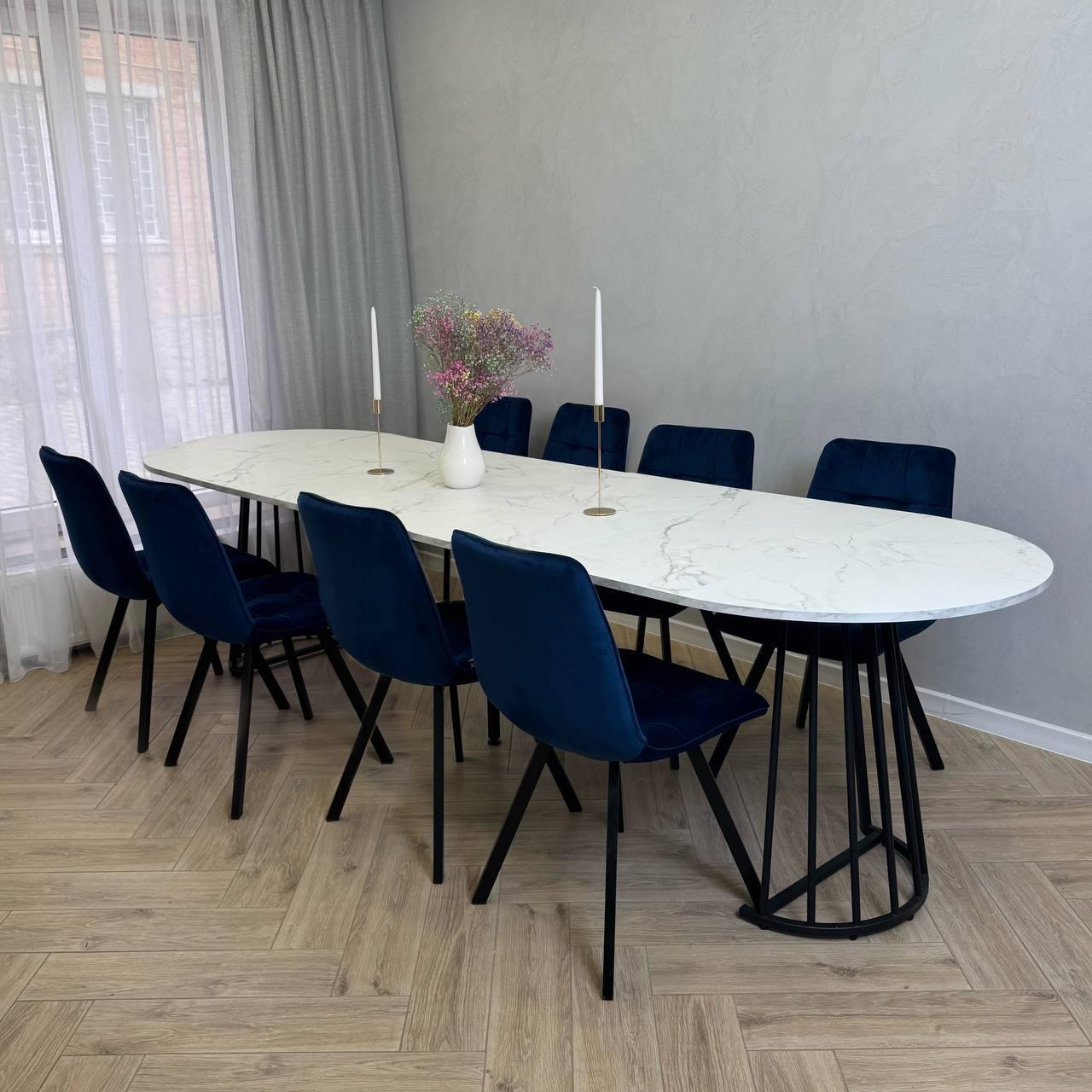 Стол кухонный раздвижной Grace УТП028007 Loft 2,9 м Мармур Кришталь/Черный - фото 4 Стол кухонный раздвижной Grace УТП028007 Loft 2,9 м Мармур Кришталь/Черный - фото 4