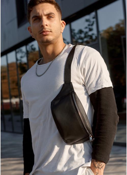 Поясная сумка мужская Sambag из экокожи Черный (828031512)