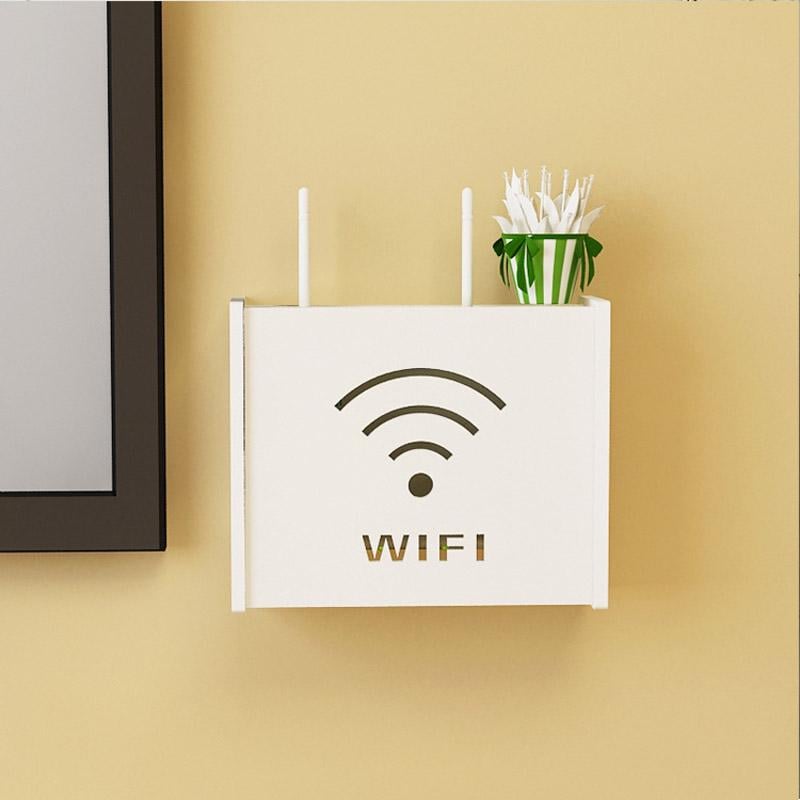 Настінна коробка для роутера Wi-Fi дерево 24х20х9,5 см Білий (Сигнал)