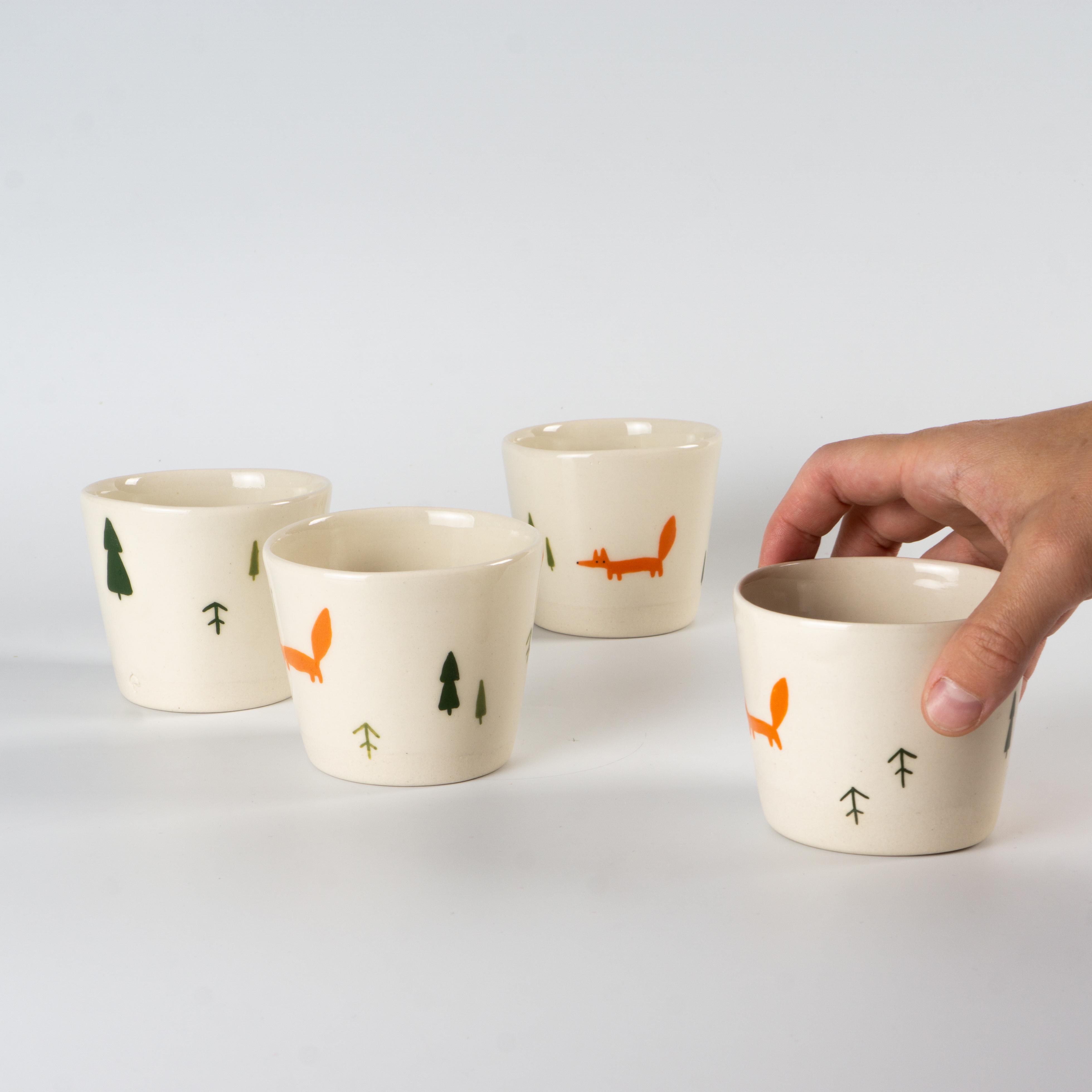Стаканчик керамический с лисичками ручная работа полуфарфор 200 мл (PRS-GL-IMG-ONE-I-FOX) - фото 5 Стаканчик керамический с лисичками ручная работа полуфарфор 200 мл (PRS-GL-IMG-ONE-I-FOX) - фото 5