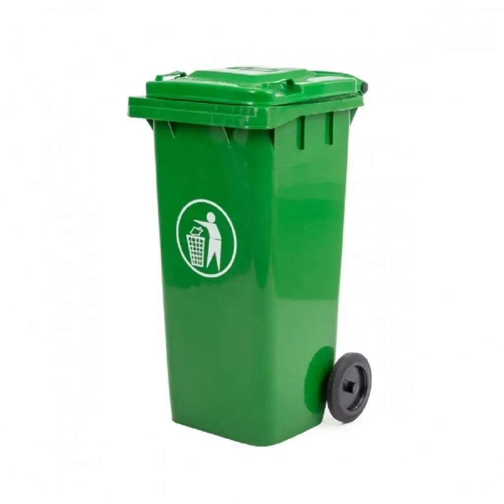 Контейнер для сміття Mirpol пластиковий вуличний 240 л на колесах із кришкою Зелений (GT-240H zielony)