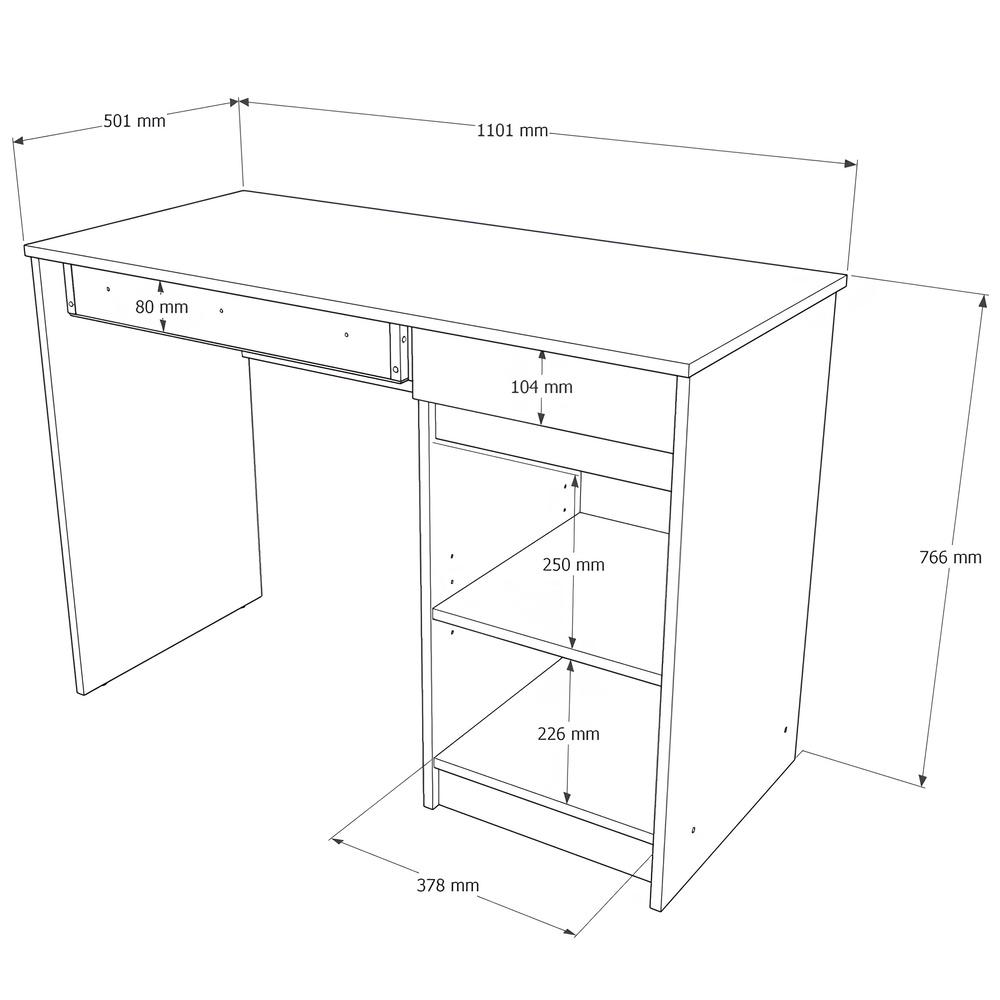Письменный стол с 2 ящиками и закрытой секцией Эверест Сити-1100 110,1х50,1х76,6 см Дуб сонома/Графитовый (EVR-071103) - фото 6 Письменный стол с 2 ящиками и закрытой секцией Эверест Сити-1100 110,1х50,1х76,6 см Дуб сонома/Графитовый (EVR-071103) - фото 6