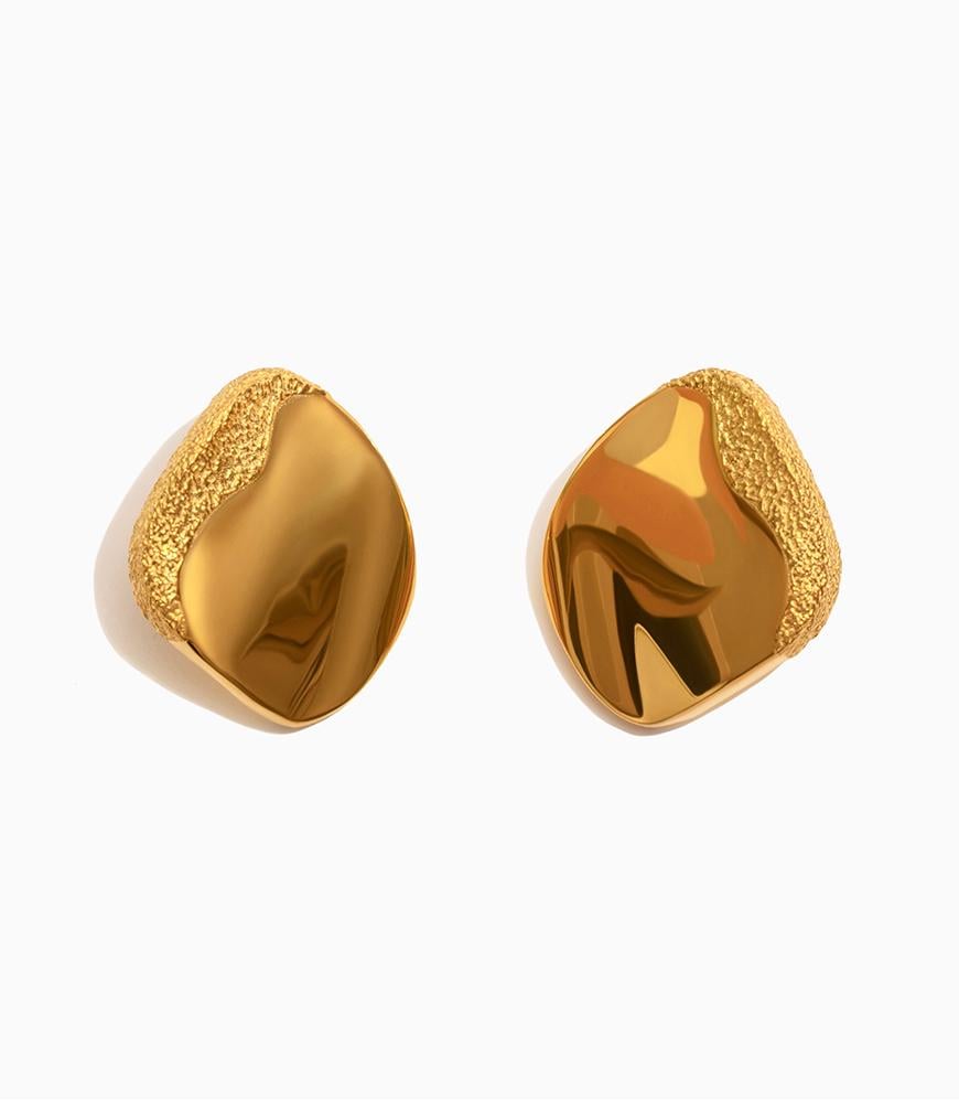 Сережки Flow Shape жіночі RIMMART JEWELRY позолочені One size Сережки Flow Shape жіночі RIMMART JEWELRY позолочені One size