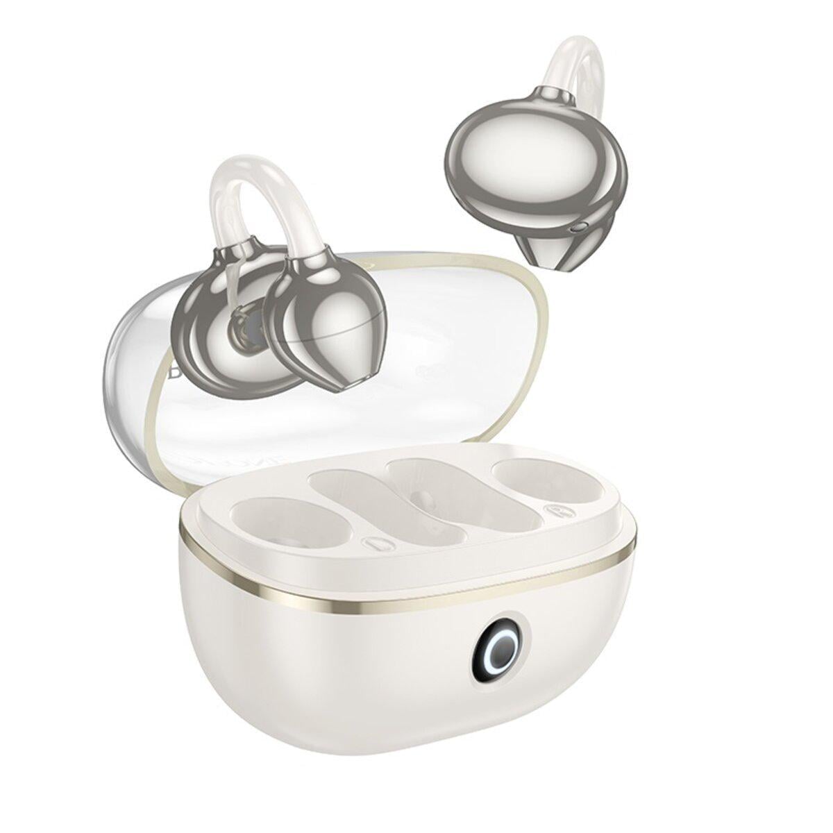 Навушники бездротові Borofone FQ5 Spirit clip-on True Wireless BT5.4 Headset 400 mAh Milky White (6941991117183)