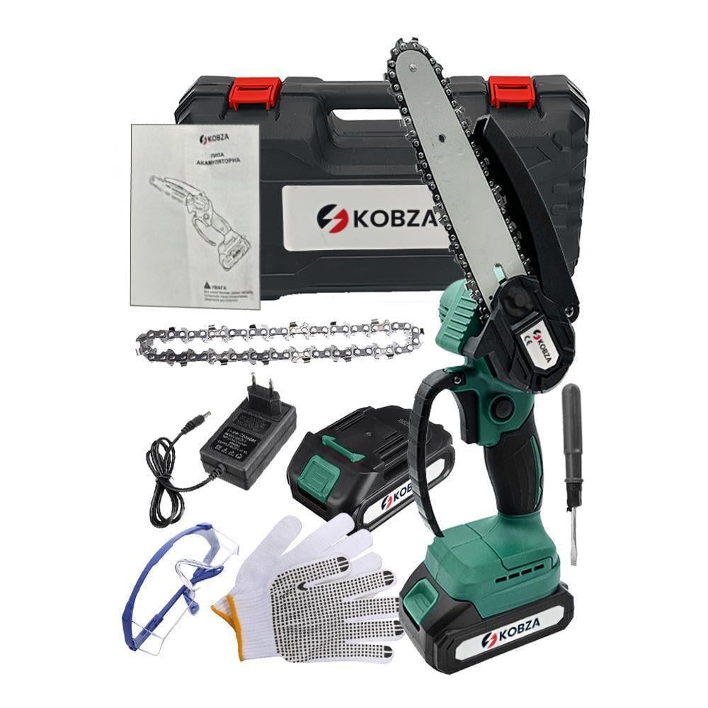 Аккумуляторная электропила KOBZA Chain Saw 21В с двумя батареями (20285757)