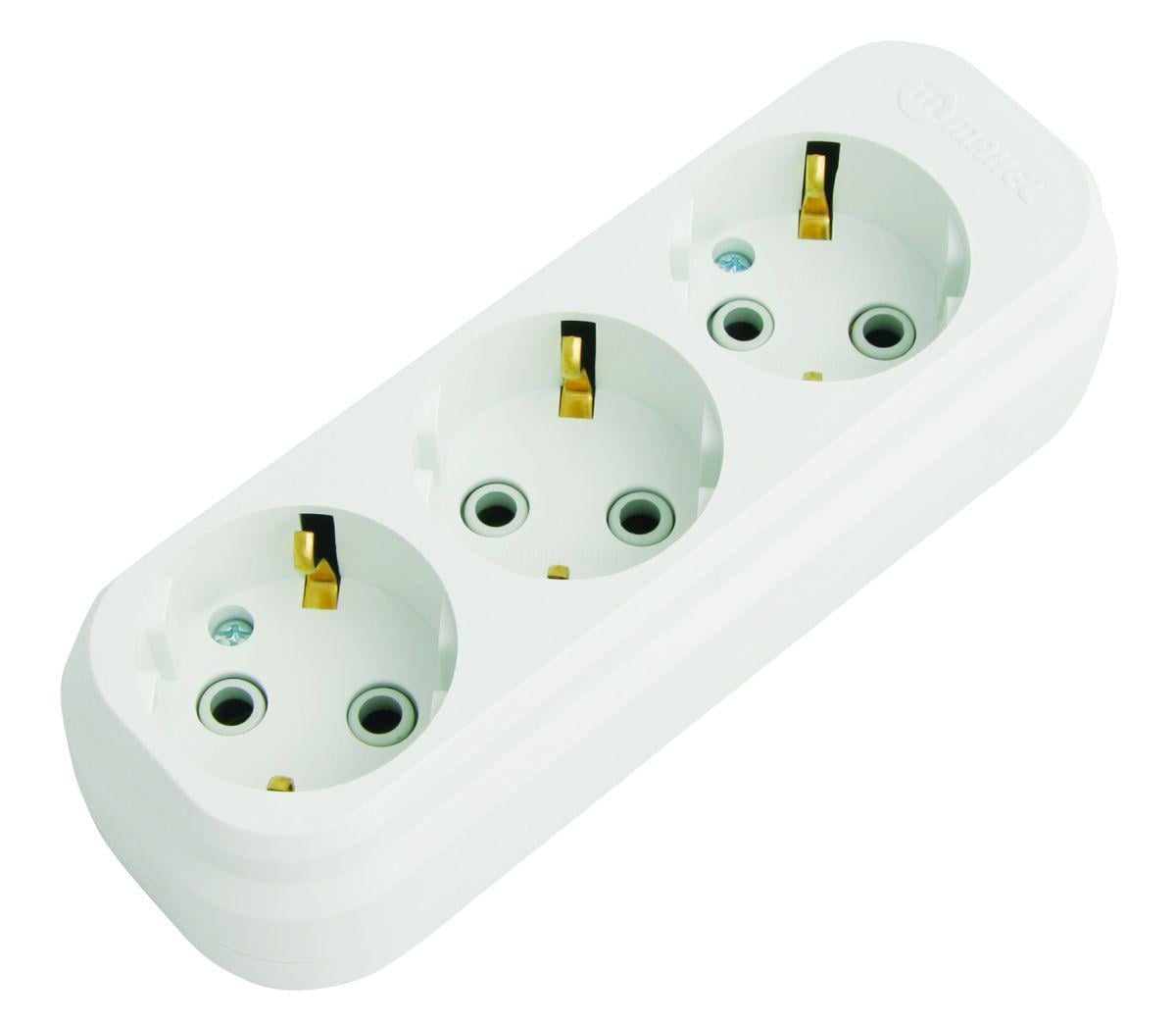 Колодка Makel из ж/к 3 гнезда Белый (MGP131)