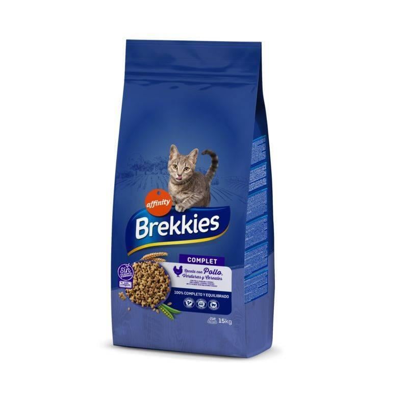 Корм сухой для взрослых кошек Brekkies Cat Complet с курицей и овощами 15 кг (923516/8410650235165)