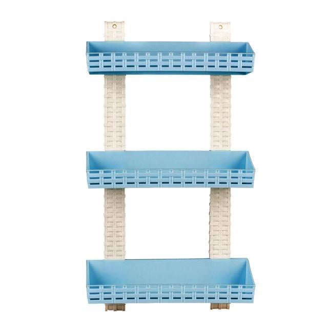 Полка прямая 3-ярусная R-Plastic Ротанг для ванной комнаты (13300/blue)