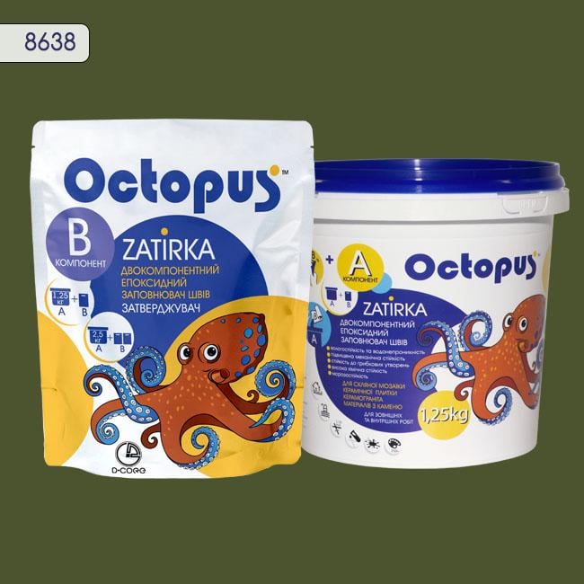 Затирка для плитки Octopus Zatirka 8638 эпоксидная 1,25 кг