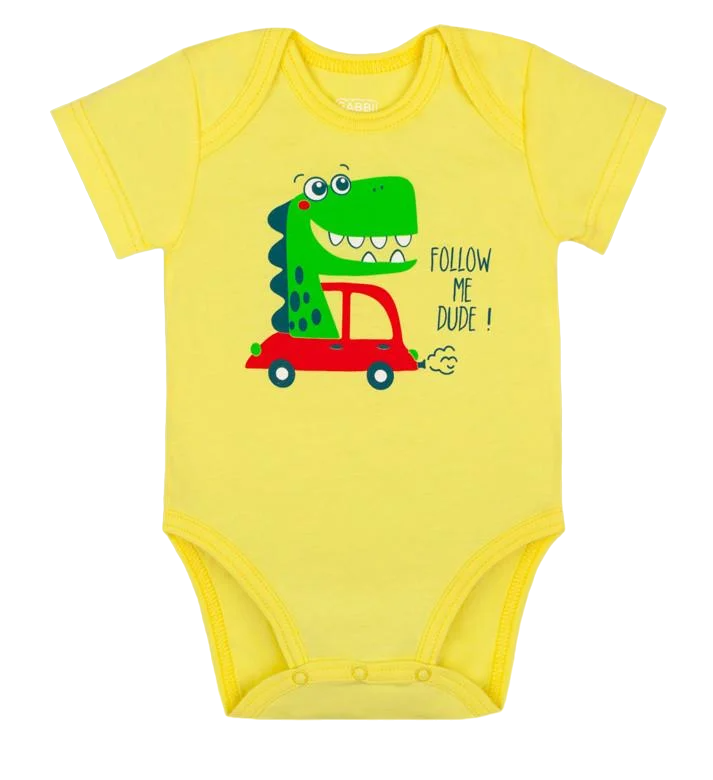 Боди детское хлопковое для мальчика на кнопках Gabbi BD-21-4-1 74 см Желтый (12597)