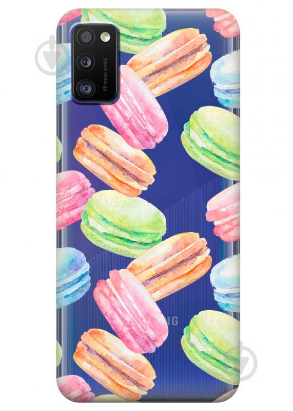 Прозрачный силиконовый чехол iSwag для Samsung Galaxy A41 с рисунком - Французские печенья (KS3082)