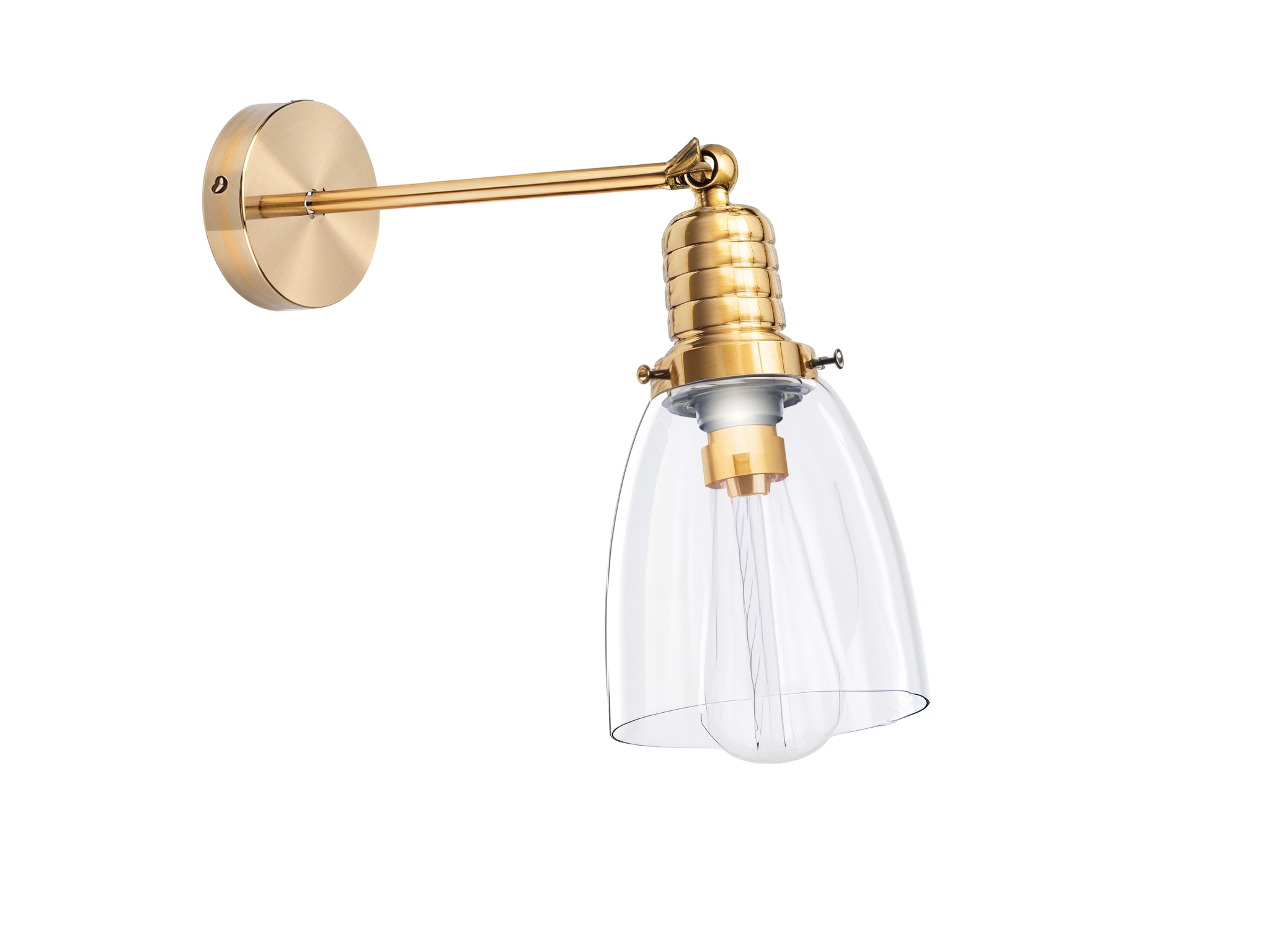 Настенный светильник Ретро из прозрачного стекла Cone Clear Jazz Collection Gold (WL-JC0001/GOLD)