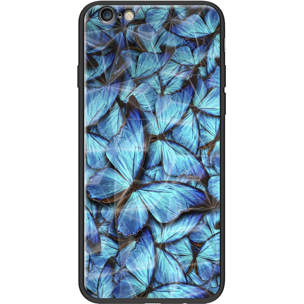 Чехол Boxface iPhone 6 лазурные бабочки Черный силикон с призмой (24523-up1550-37854)