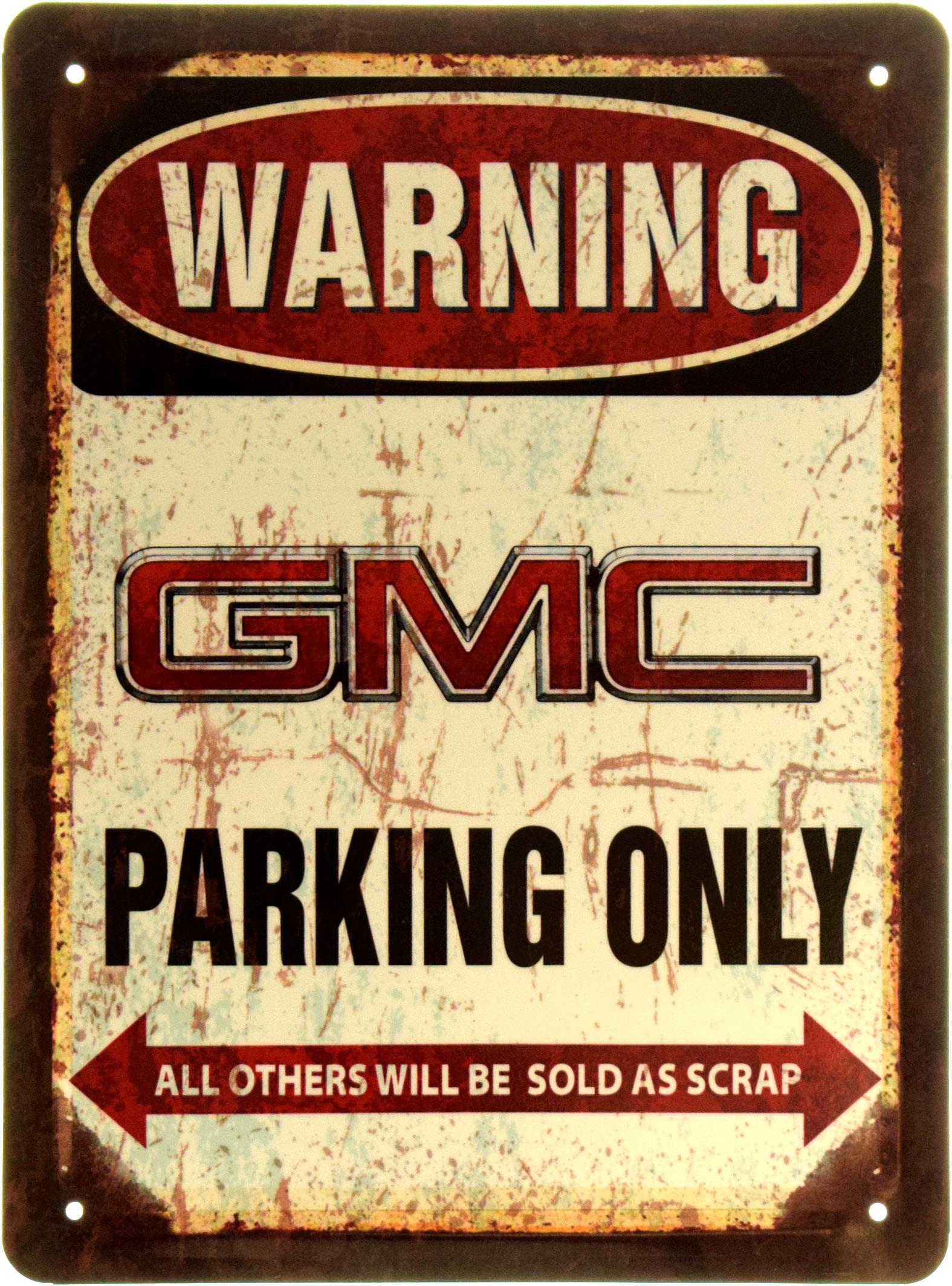 Табличка металлическая "Warning GMC Parking Only" 20х27 см (ms-103985)