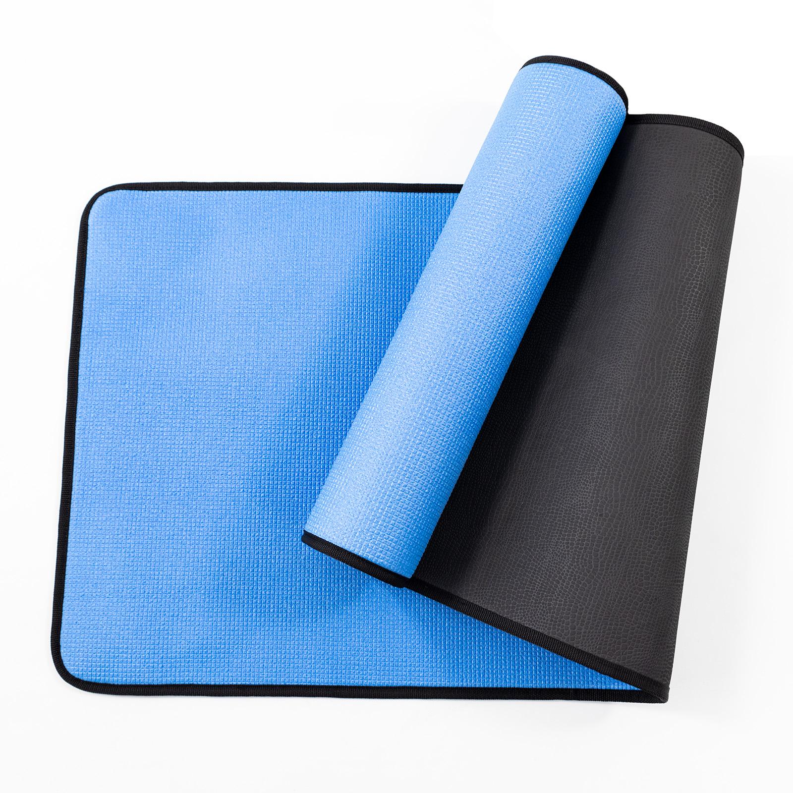 Килимок для йоги та фітнесу EVA Osport Yoga Pro/8 мм Чорно-синій (OF-0275) - фото 2