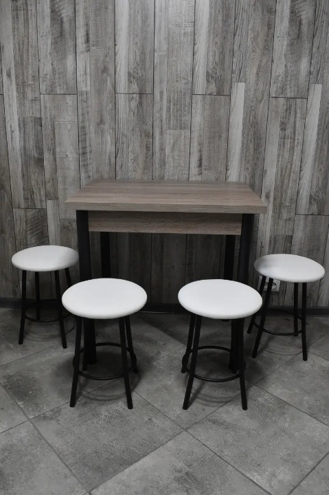 Комплект кухонний Оскар стіл розкладний/табурети 4 шт. 60х80/80х120х75 см Трюфель/Білий/Чорний