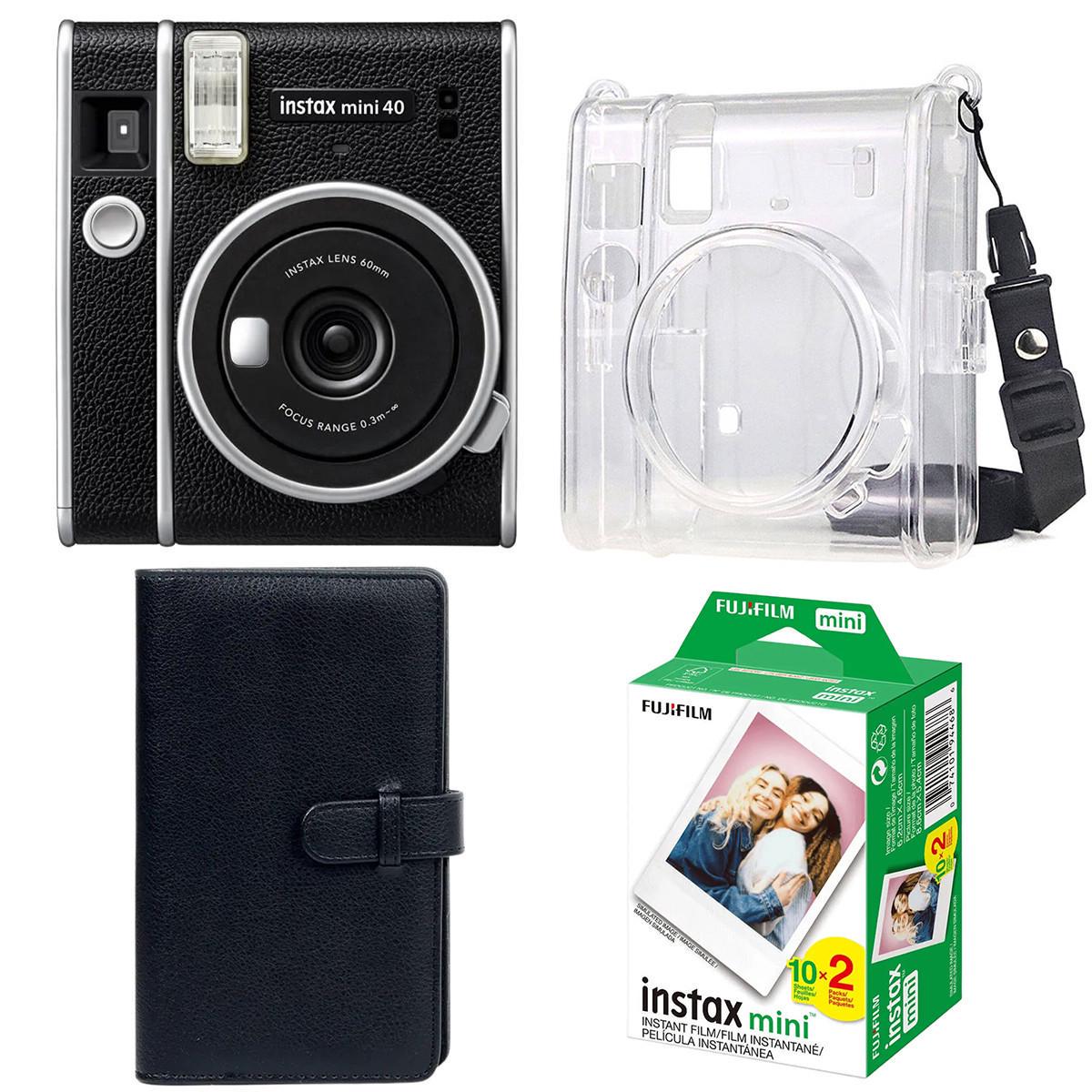 Подарочный набор фотоаппарат Fujifilm Instax Mini 40 фотобумага 20 шт./чехол/фотоальбом на 108 фото Черный (2516978279)
