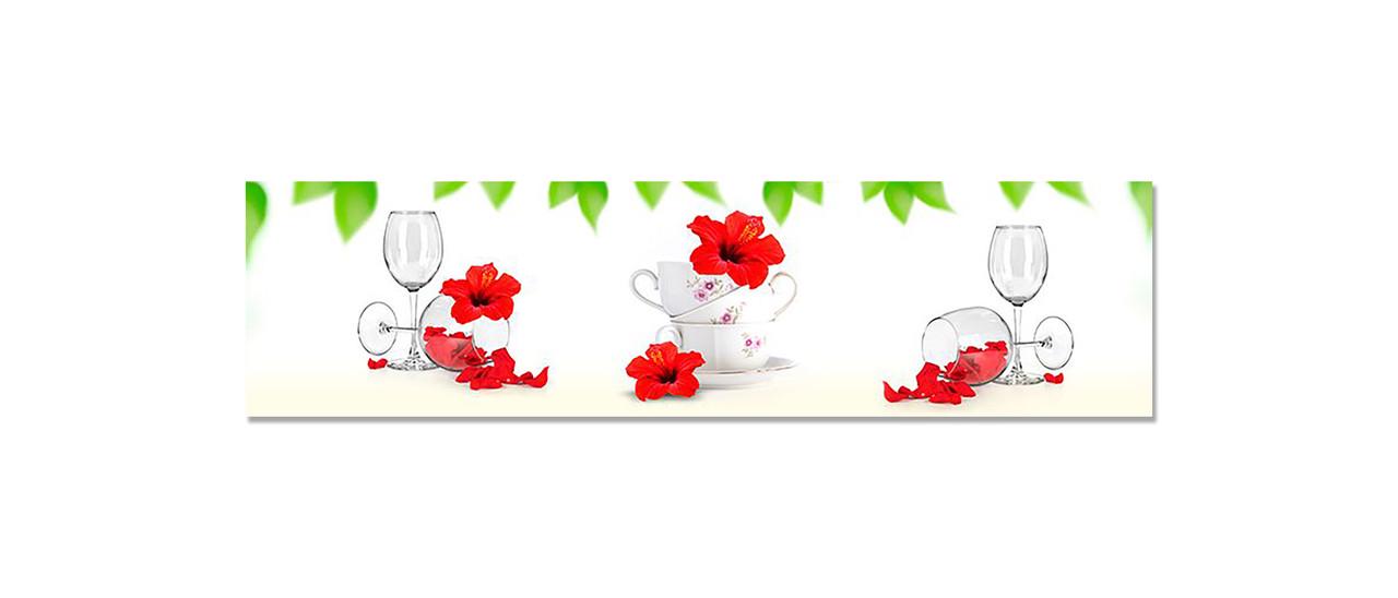 Наліпка вінілова 3D Zatarga Гібіскус і чашки 650х2500 мм (1262637344) Наліпка вінілова 3D Zatarga Гібіскус і чашки 650х2500 мм (1262637344)