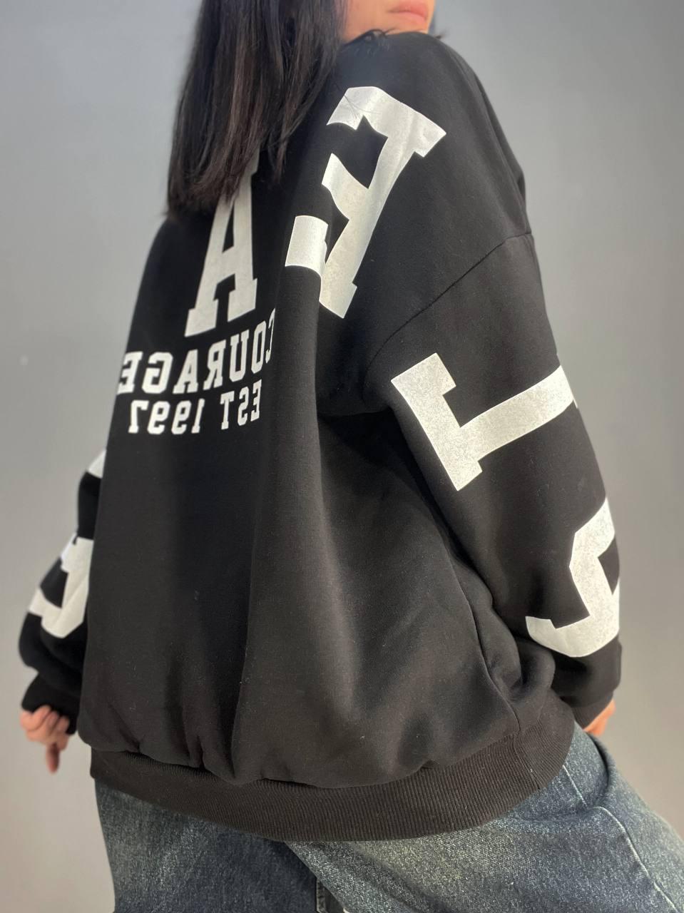 Світшот жіночий DAVRAS 6000 PLEASED подовжений утеплений на флісі OS Чорний (1246) - фото 6 Світшот жіночий DAVRAS 6000 PLEASED подовжений утеплений на флісі OS Чорний (1246) - фото 6