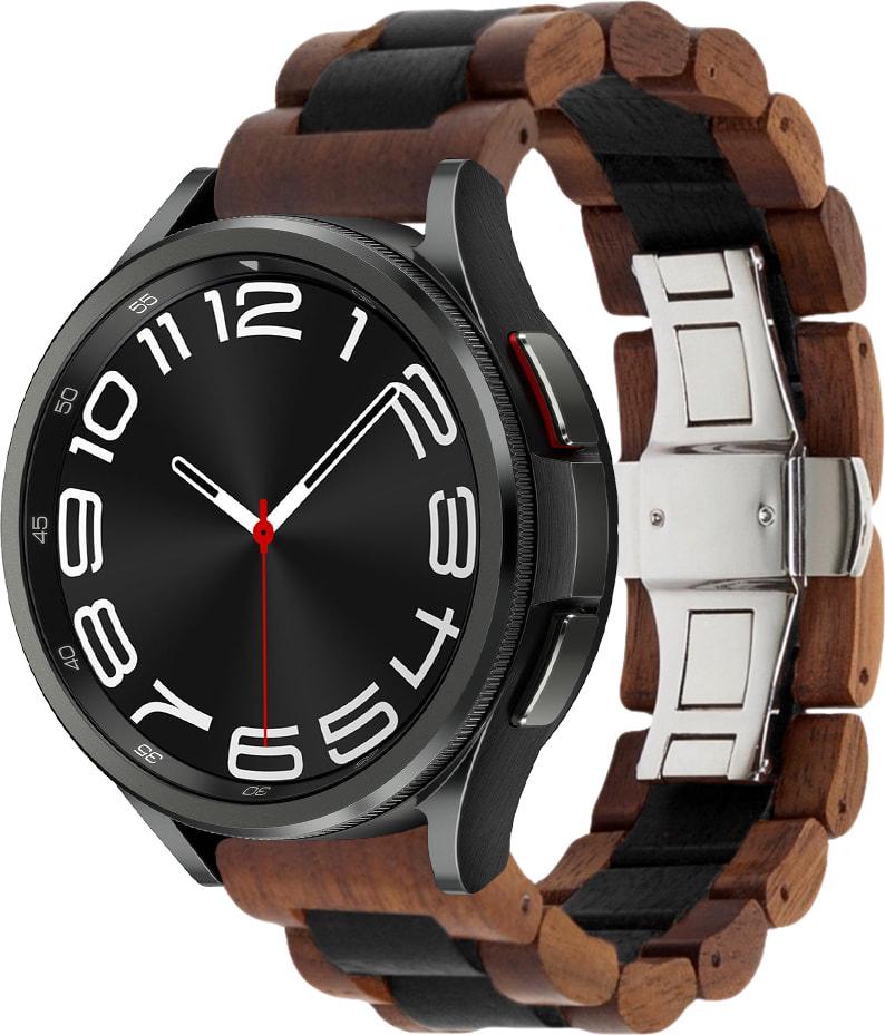 Ремешок деревянный WoodLock для Galaxy Watch 6 Classic 43 мм Black/Brown (33136-26)