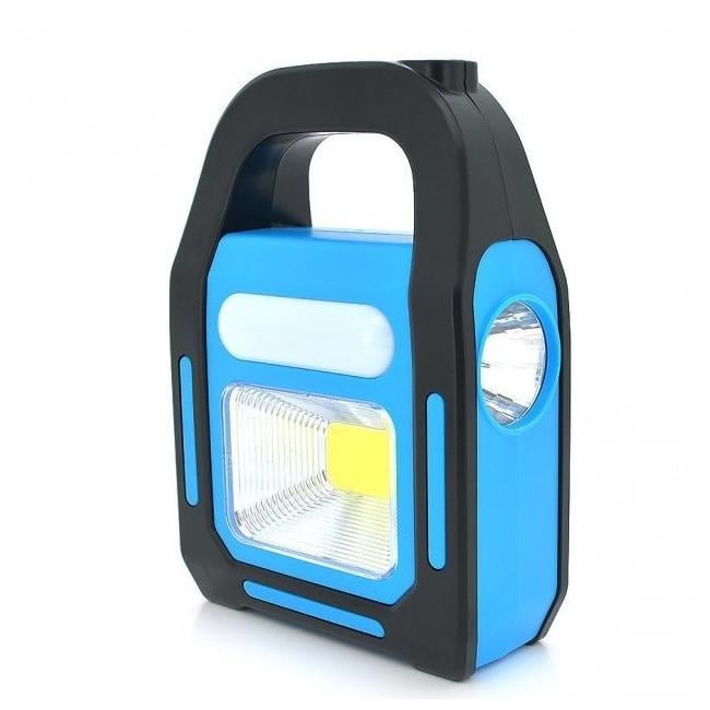 Ліхтар акумуляторний Bailong BL-925 torch+solar із сонячною і USB зарядкою Blue (iz14048) - фото 1