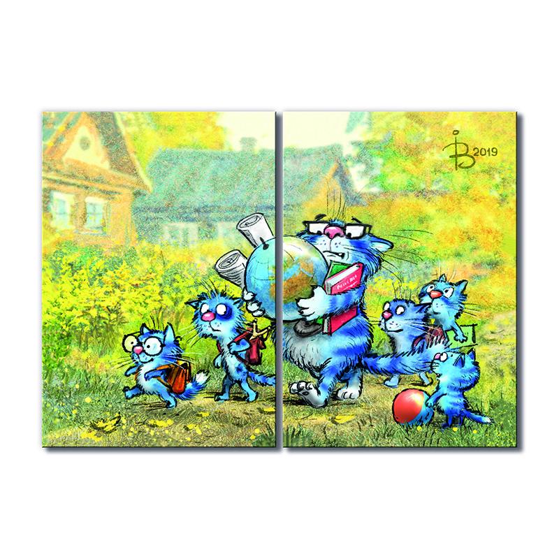 Модульная картина Снова в школу 2 модуля общий размер 70x105 см (_rinaz_20192130)